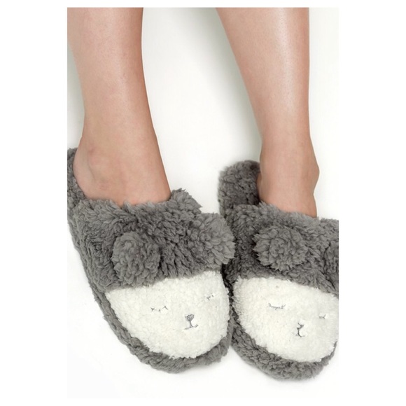 Microfiber cozy teddy bear slippers - Picture 2 of 4